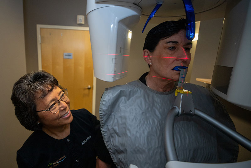 patient undergoing 3d scan for dental procedure